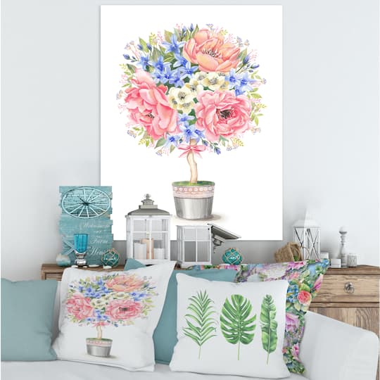 Designart - Flower Tree In A Pot With A Bow